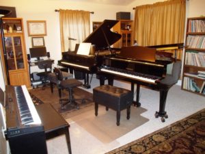 Piano studio with 2 grands